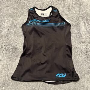 Podiumwear Tank Top Shirt Womens Medium Racer back Cycling Built In Bra Pockets